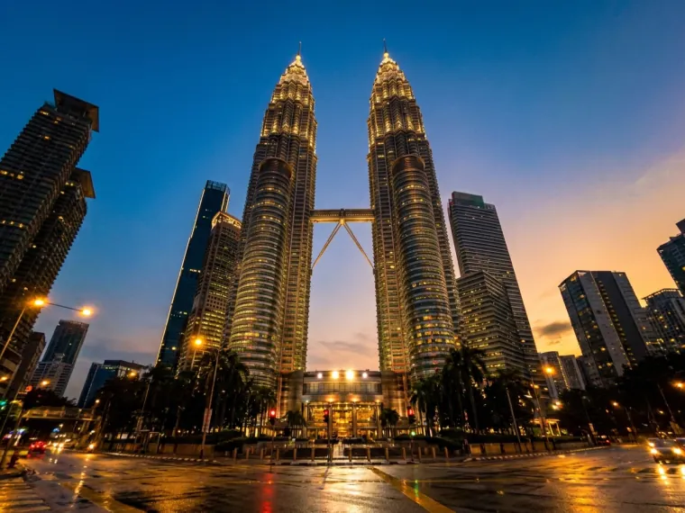 Petronas Twin Towers at dusk