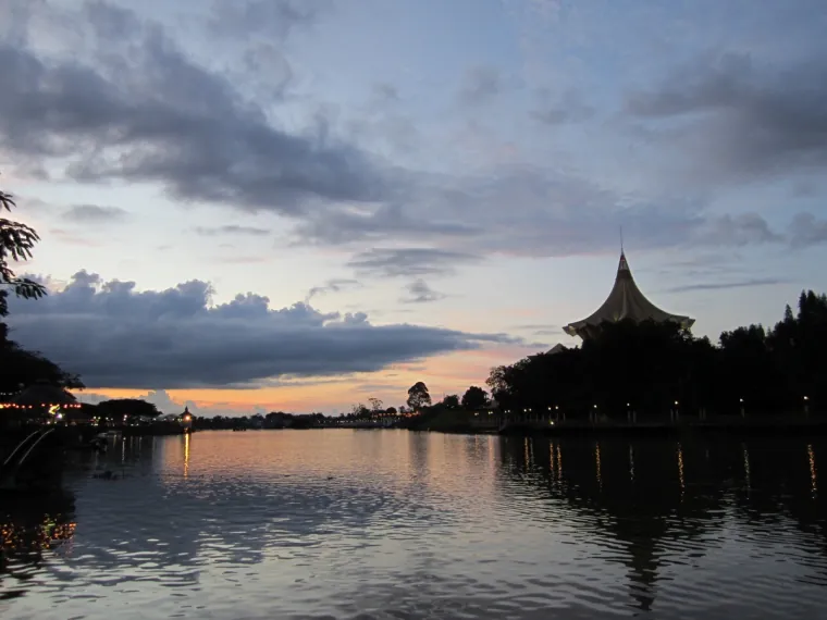 Sarawak State Legislative Assembly across the Kuching waterfront