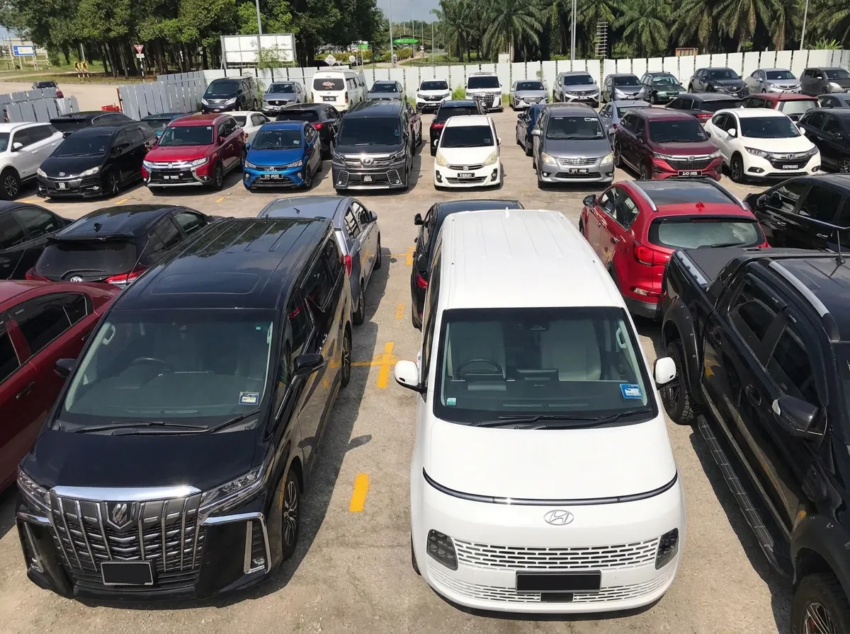 MCL vehicles parked in rows at the company yard